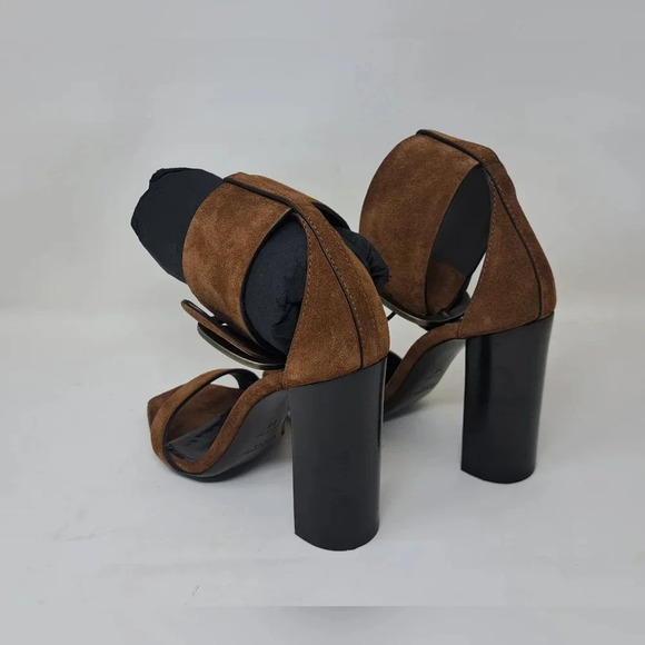 NWT Saint Laurent Suede  Otterproof Ankle Strap Sandals Heels Buckle 36 EU 6 US - Picture 10 of 15